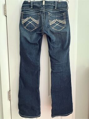 Ariat Indigo Boot-cut Mid-rise Jeans in 27s with White Embroidered Back Pockets